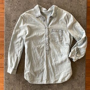 GAP Half-Button Chambray/Denim Top | 100% Cotton